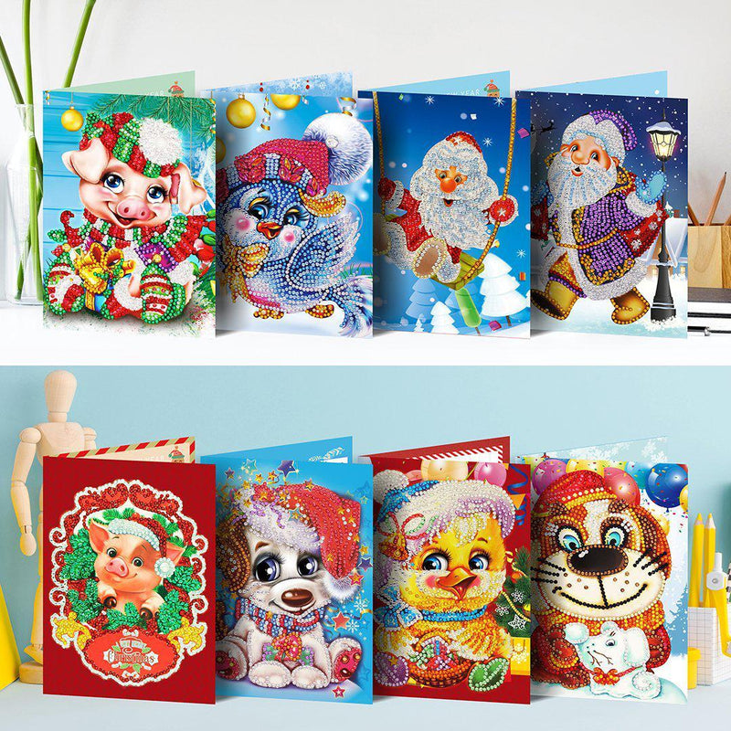 F&S Diamond Painting Store Christmas Cards Collection Cute 15x15cm 8 pcs