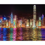 F&S Diamond Painting Store Night City Colorful Skyline