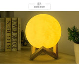 3D Print Moon Led Lamp Bulb Touch Switch