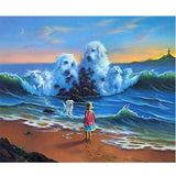 F&S Diamond Painting Store Ocean Waves For Dog Lovers