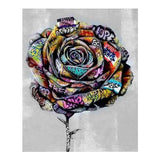 F&S Diamond Painting Store Pink Flower With Letters