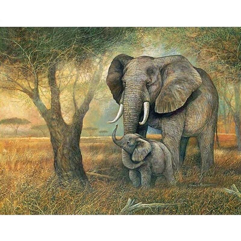 F&S Diamond Painting Store Elephant Mom And Baby