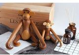 Nordic Denmark Craft Arts Monkey Solid Teak Wood Joint Figurines