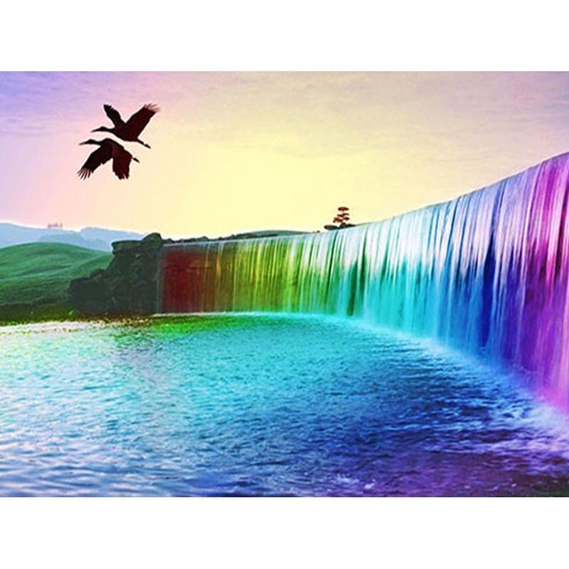 F&S Diamond Painting Store Colorful Waterfall