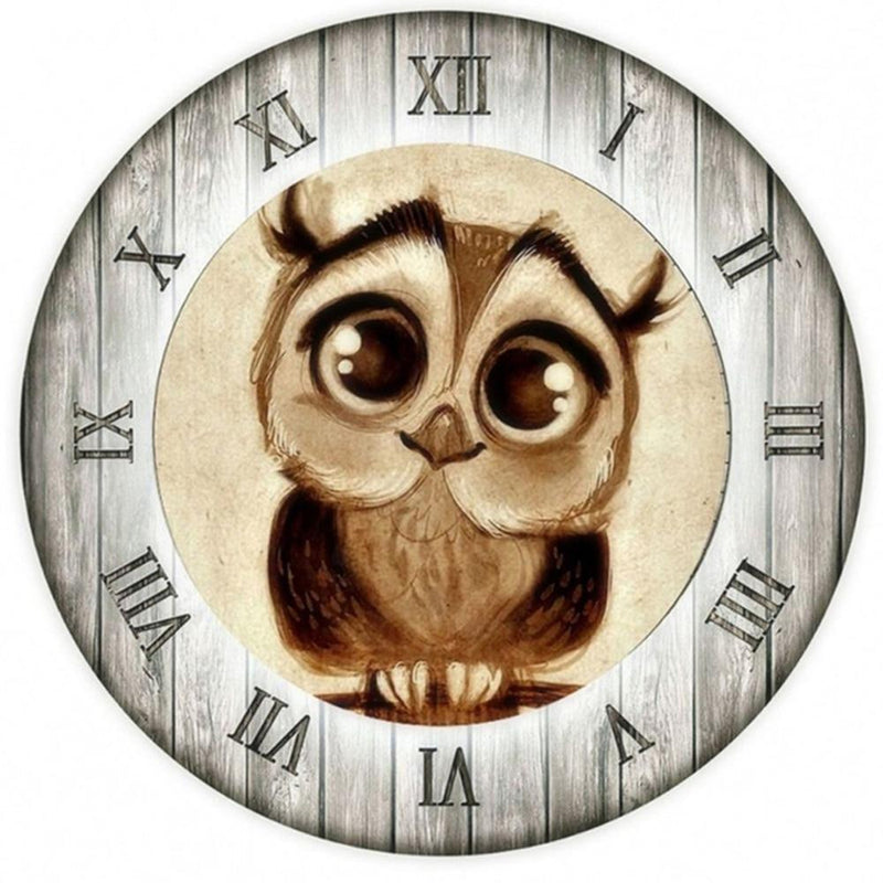 F&S Diamond Painting Store Owl Clock