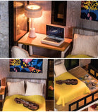 Assemble DIY Doll House With Furniture Dust Cover LED