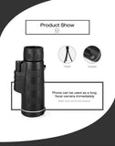40X60 Portable Monocular Telescope Phone Clip Tripod
