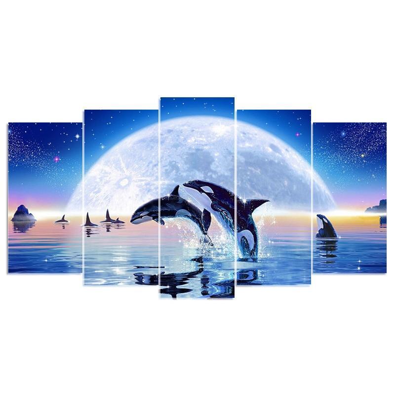 F&S Diamond Painting Store Moonlight with Dolphin 5-Li¨¨ge