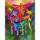 F&S Diamond Painting Store Colored Dragonfly In The Circle