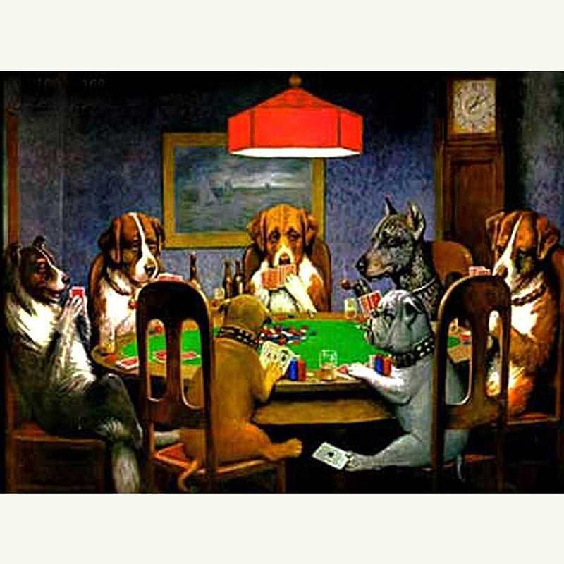 F&S Diamond Painting Store Puppies With Playing Cards