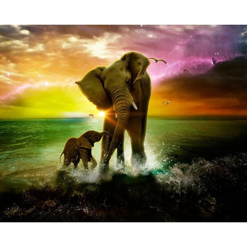 F&S Diamond Painting Store Elephant on the Beach