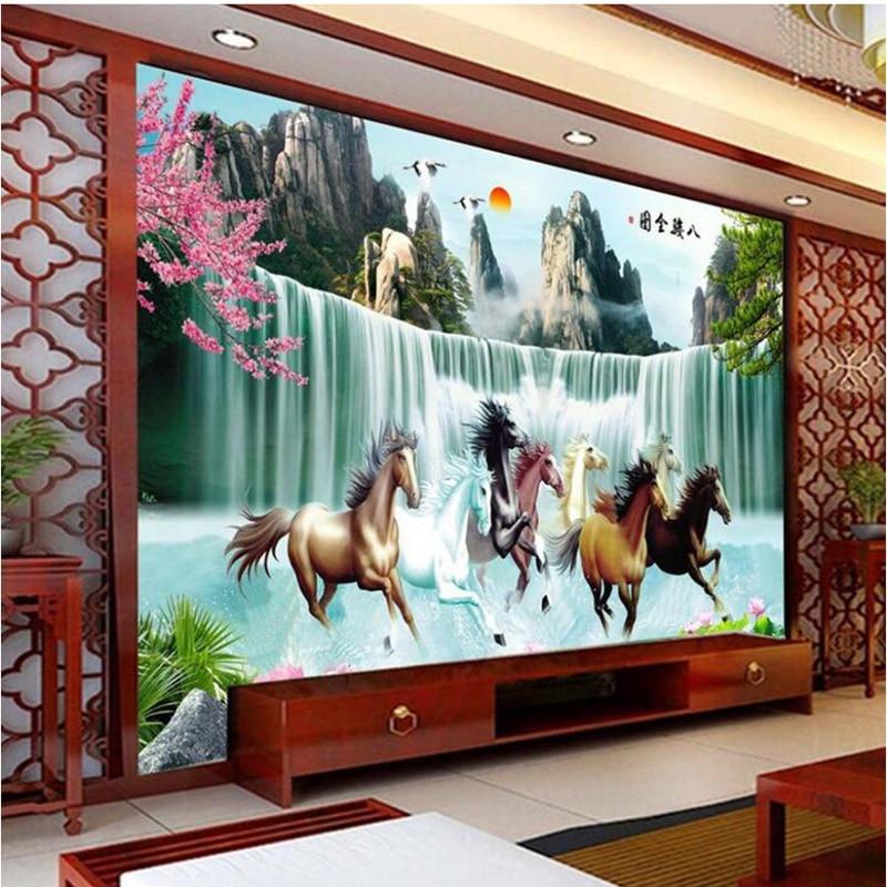 F&S Diamond Painting Store Horses Galloping in a Waterfall