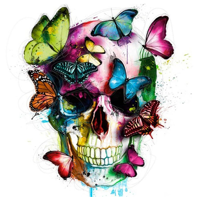 F&S Diamond Painting Store Skull Butterfly