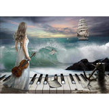 F&S Diamond Painting Store Music Girl At The Sea