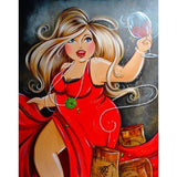 F&S Diamond Painting Store Fat Lady Glass In Hand