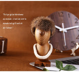 Solid Teak Wood Optimist/Pessimistic Puppet