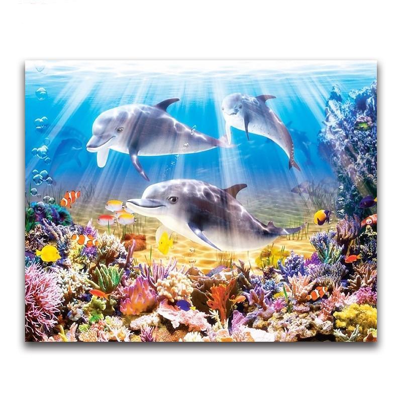 F&S Diamond Painting Store Dolphins In The Ocean