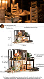 Assemble DIY Doll House With Furniture Dust Cover LED