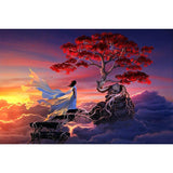 F&S Diamond Painting Store Red Leaves Tree And Women