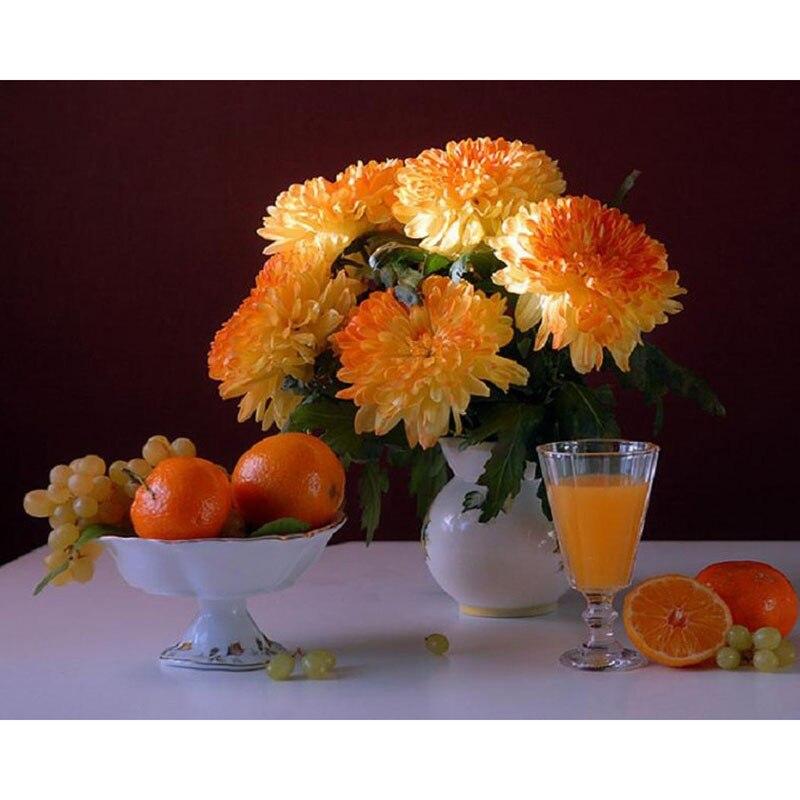 F&S Diamond Painting Store Orange Daisies And Fruit