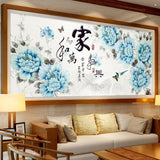 F&S Diamond Painting Store Blue Flowers & Chinese Proverbs