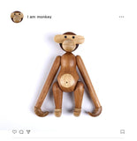 Nordic Denmark Craft Arts Monkey Solid Teak Wood Joint Figurines