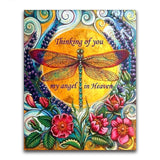 F&S Diamond Painting Store Dragonfly in Floral Text