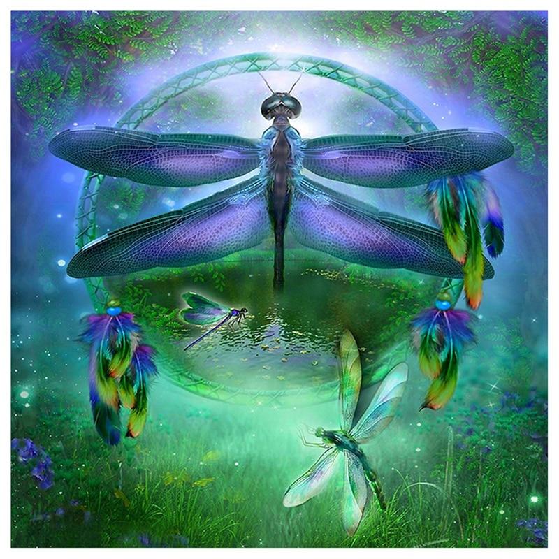 F&S Diamond Painting Store Dragonflies Flying On The Water