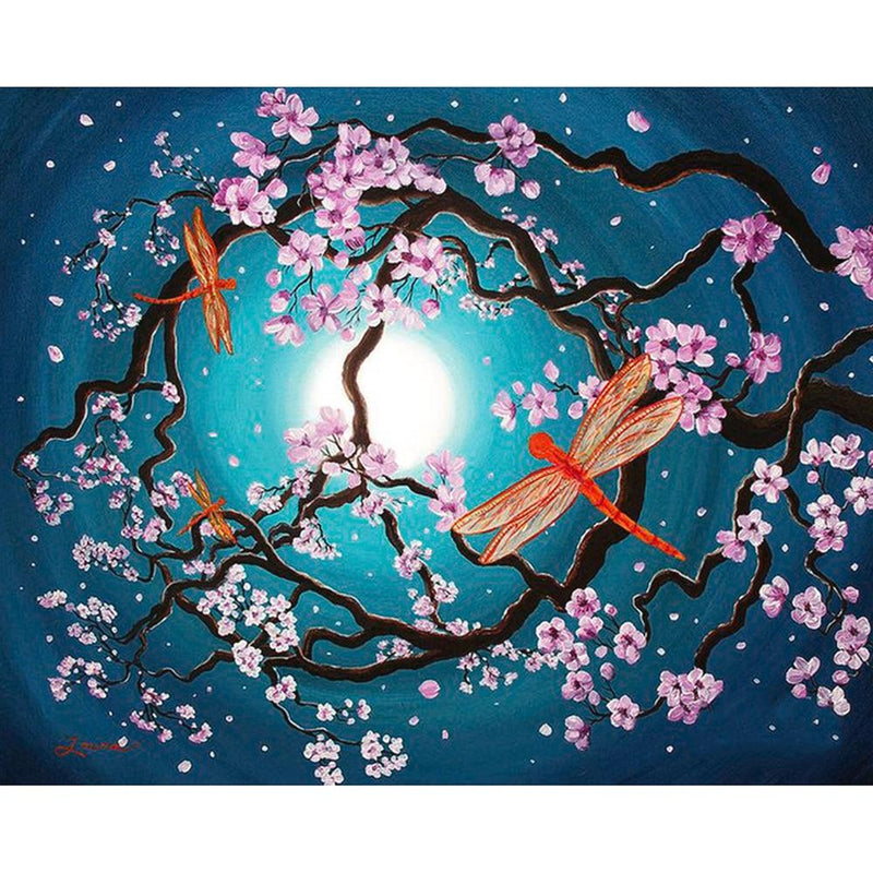 F&S Diamond Painting Store Dragonfly In The Blossom