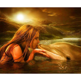 F&S Diamond Painting Store Girl and Dolphin