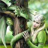 F&S Diamond Painting Store Small Flying Green Dragon