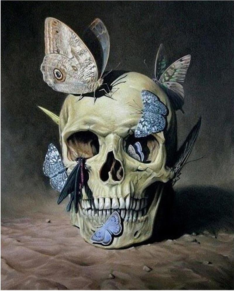 F&S Diamond Painting Store Skull And Butterfly