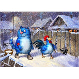 F&S Diamond Painting Store Blue Cat and Blue Chicken