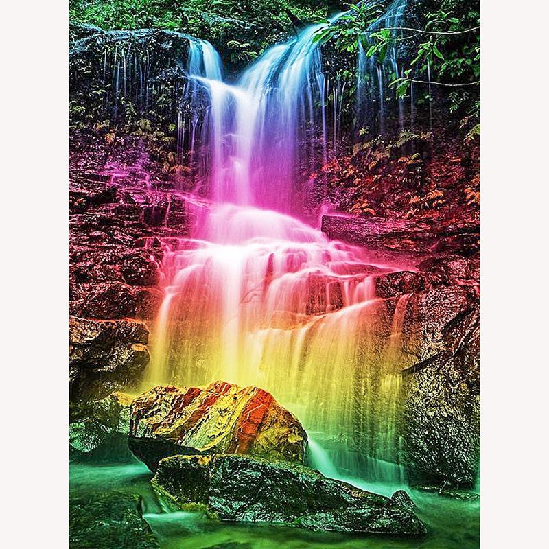F&S Diamond Painting Store Rainbow Waterfall Landscape