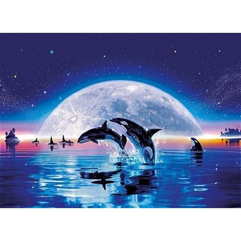 F&S Diamond Painting Store Dolphins with Moon