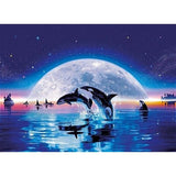 F&S Diamond Painting Store Dolphins with Moon