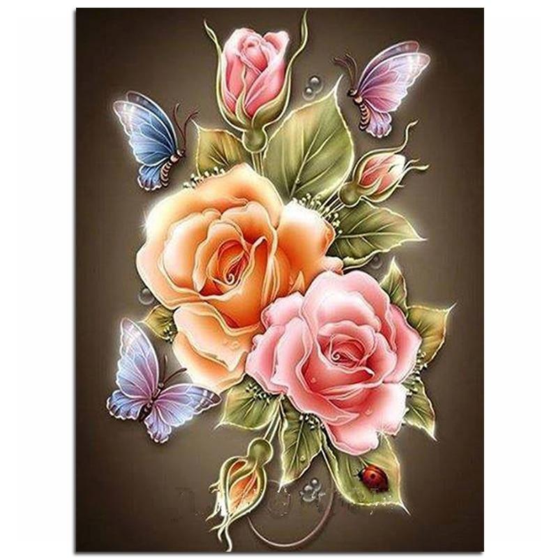 F&S Diamond Painting Store Roses with Butterflies