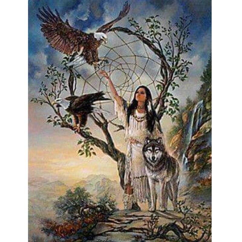 F&S Diamond Painting Store An Aame With Wolf And Eagle