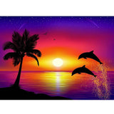 F&S Diamond Painting Store Dolphin In Sunset