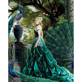 F&S Diamond Painting Store Beautiful Girl And Peacocks