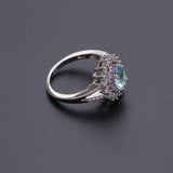 8Seasons Luxurious Rings Shiny Transparent Light Green Pink Crystal Silver Romantic Jewelry For Women Accessories Gift ,1 Piece