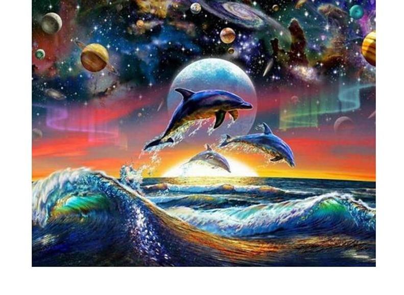 F&S Diamond Painting Store Dolphin between Planets