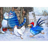 F&S Diamond Painting Store Cartoon Cat and Chicken