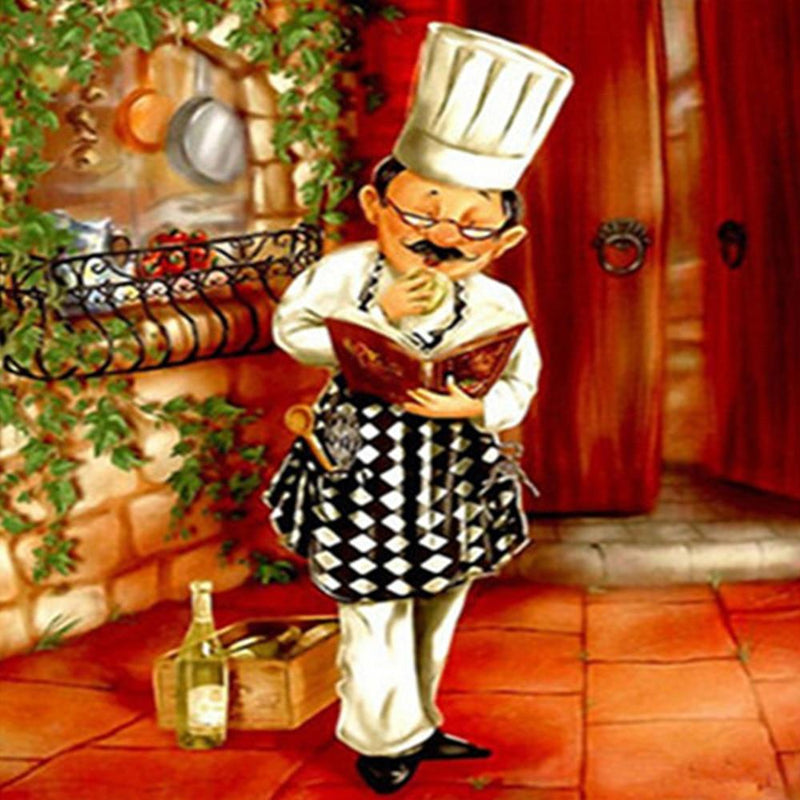 F&S Diamond Painting Store Chef Cook Reads Book