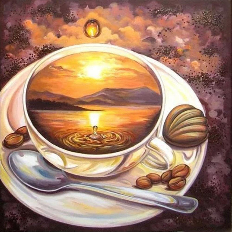 F&S Diamond Painting Store Coffee Setting Sun.