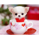 F&S Diamond Painting Store Cute Dog In The Cup