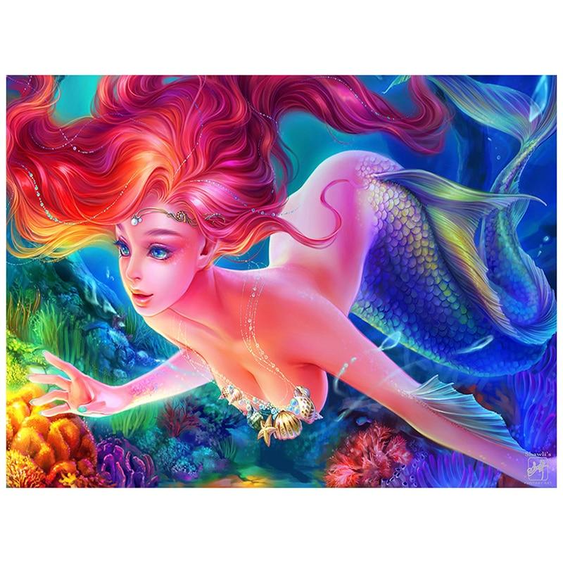 F&S Diamond Painting Store Colorful Mermaid In Sea