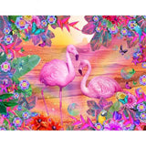 F&S Diamond Painting Store Pink Flower Flamingo