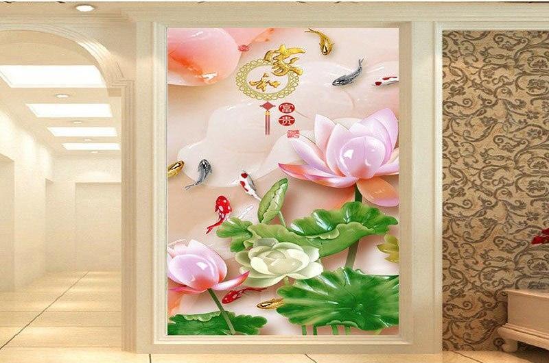 F&S Diamond Painting Store Pink Lilies with Fish