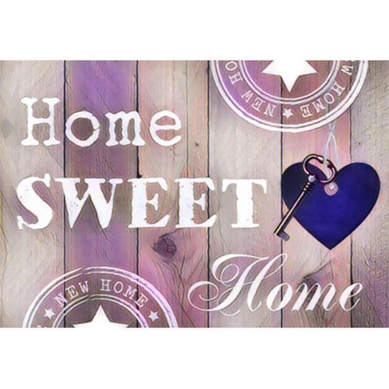 F&S Diamond Painting Store Home Sweet Home Paars Hart